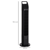 HOMCOM Oscillating Tower Fan with Remote Control & 4-Hour Timer – Slim Cooling for Home or Office