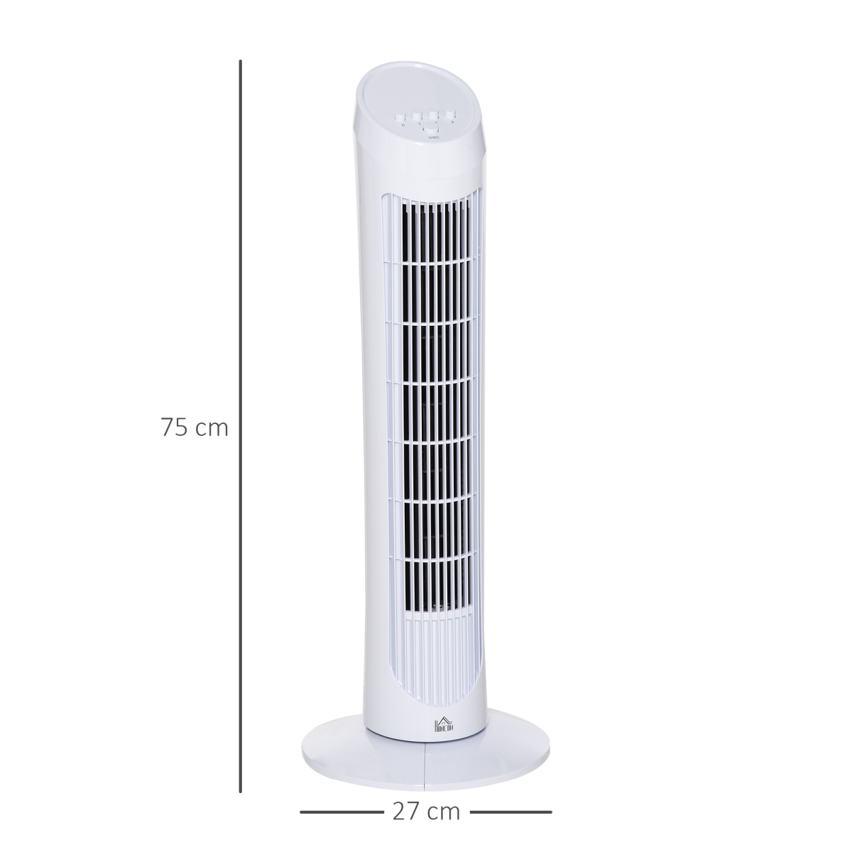 HOMCOM 30" Quiet Tower Fan with 3 Speeds & Noise-Reduction Design – Bedroom & Office Cooling, White