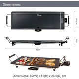 Quest X70 Electric Teppanyaki Grill, 1800W with Non-Stick Plate, Drip Tray and 8 Spatulas – Tabletop Cooking