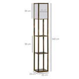 Storage Shelf Floor Lamp – Brown