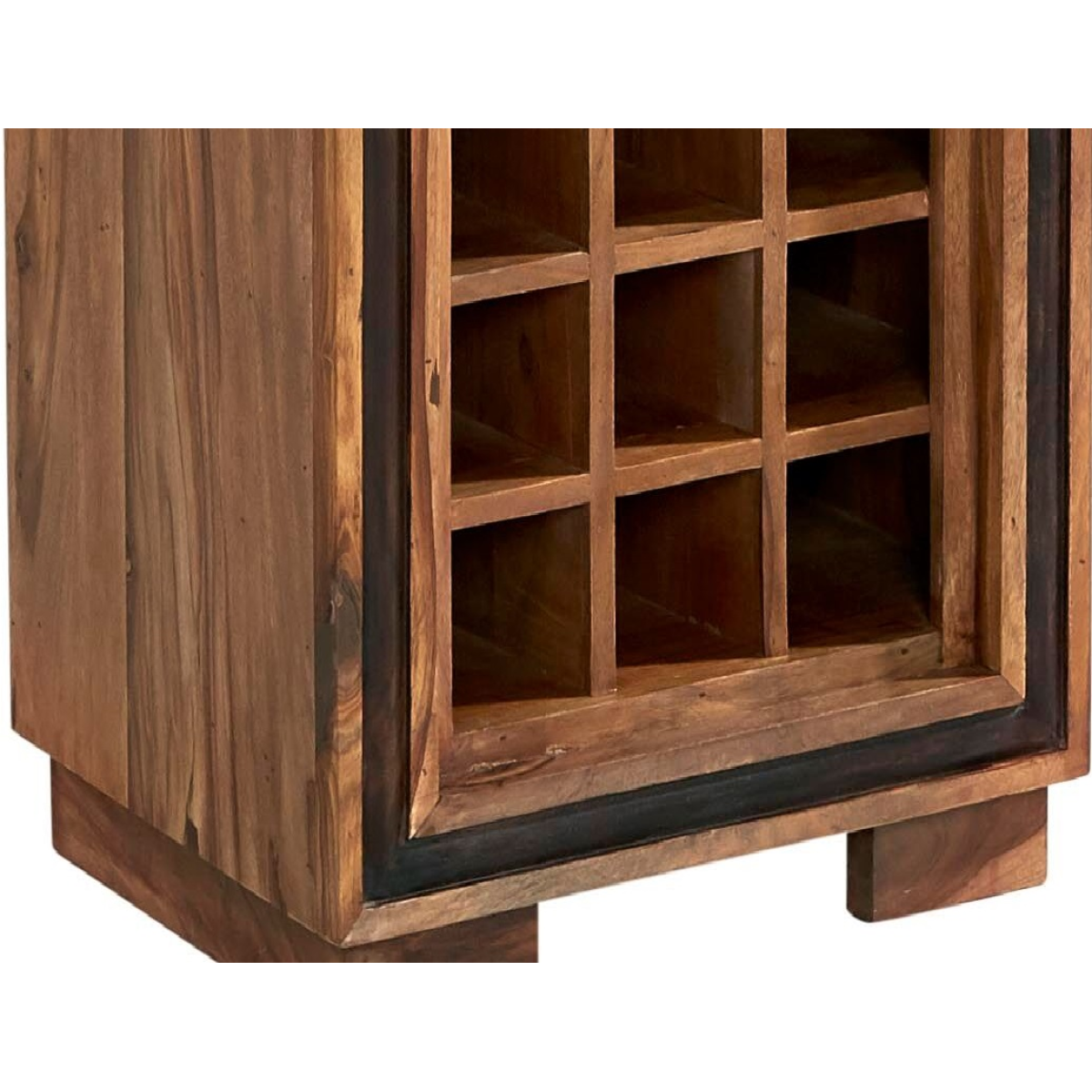 Jodhpur Wine Rack Bookcase in Solid Grade A Sheesham Wood – Built-In Wine Storage, Fully Assembled