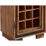 Jodhpur Wine Rack Bookcase in Solid Grade A Sheesham Wood – Built-In Wine Storage, Fully Assembled