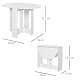 HOMCOM Folding Drop Leaf Dining Table – Space-Saving Kitchen Bar & Console Table for Small Spaces