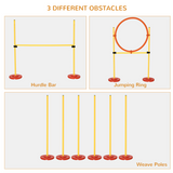 Dog Agility Training Equipment Set with High Jump, Weave Poles, Jumping Ring & Carry Bag – Adjustable Outdoor Pet Exercise Course, Yellow