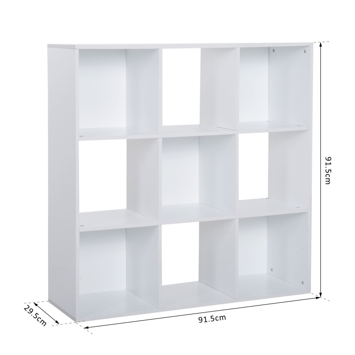 9-Cube Storage Bookcase Shelf Unit – Lightweight Display Organiser for Home Office and Playroom, White