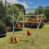 Outdoor Chicken Perch, 4-Level Round Tiered Metal & Wood Roost with Concave Platforms – 104 x 143cm