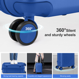 20-Inch ABS Hard Shell Carry-On Suitcase with Diamond Pattern, Combination Lock and Corner Guards – Navy Blue