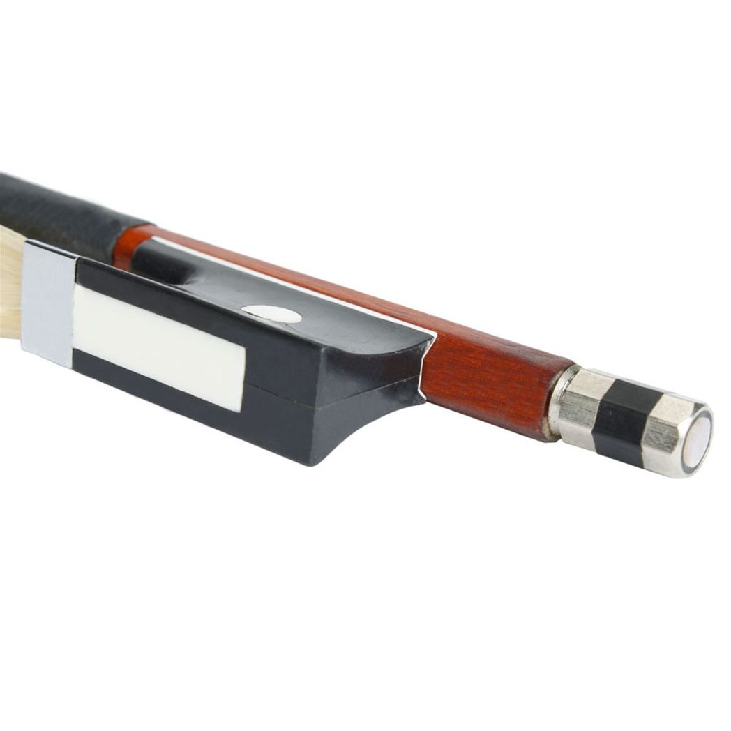 4/4 Arbor Violin Bow with Mongolian White Horsehair & Black Handle – Handmade Full Size Bow, 74cm
