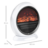 HOMCOM Freestanding Electric Fireplace, 1500W with Rotatable Head, Flame Effect & Overheat Protection
