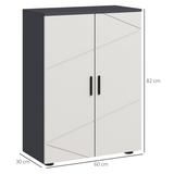 kleankin Small Bathroom Storage Cabinet with Soft Close Doors & Adjustable Shelves – Anti-Tip Design, Grey