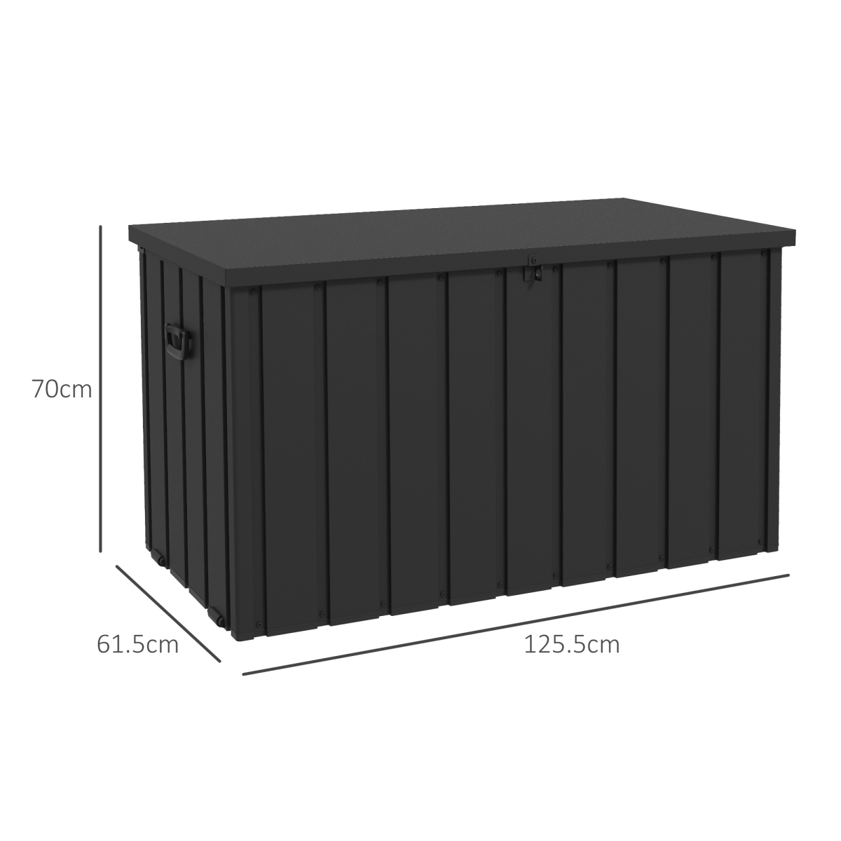 Outsunny 450L Waterproof Outdoor Storage Box with Wheels, Handles & Air Pump Lid – Garden Storage, Dark Grey