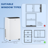 HOMCOM 14,000 BTU Portable Air Conditioner with Remote, 24H Timer and 3 Speeds – Cooling and Dehumidifying