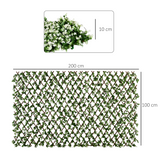 Outsunny 2-Piece Artificial Eucalyptus Hedge Trellis Screen, 4m², 2 x 1m Panels – Garden Privacy, Green