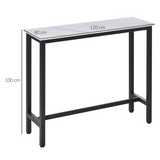 Breakfast Bar Table with Adjustable Footpads – Modern Two-Tone Kitchen Bar Table, White & Black