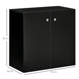 HOMCOM Freestanding Storage Cabinet with 2 Shelves – Wooden Sideboard for Bedroom or Office, Black