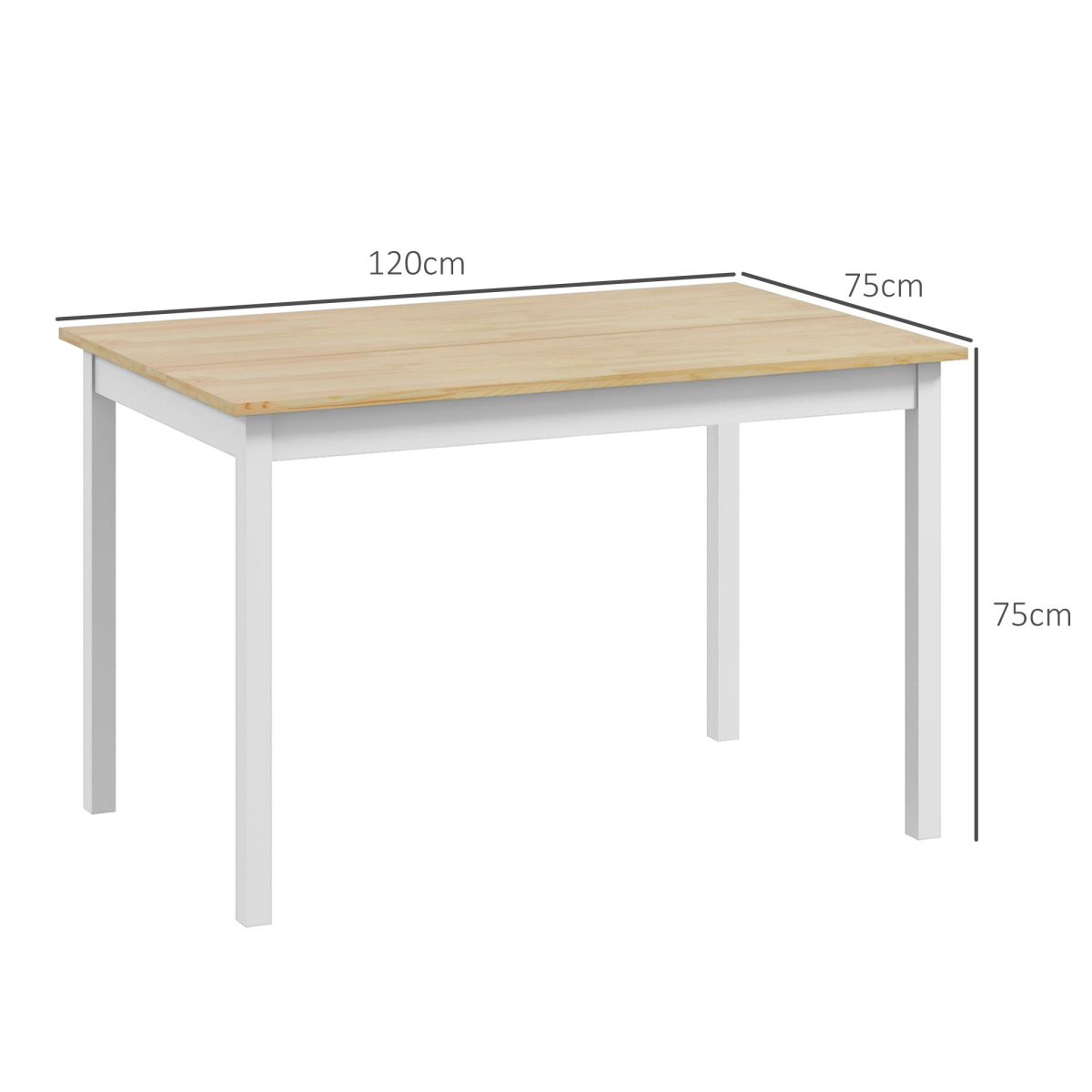HOMCOM Farmhouse Kitchen Dining Table with Sturdy Wood Frame – Spacious Family Table
