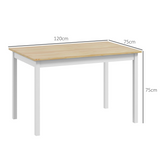 HOMCOM Farmhouse Kitchen Dining Table with Sturdy Wood Frame – Spacious Family Table
