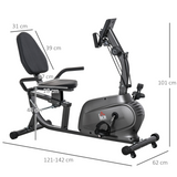 HOMCOM Recumbent Exercise Bike with 8 Magnetic Resistance Levels, LCD Monitor & Tablet Holder – Home Cardio Cycling