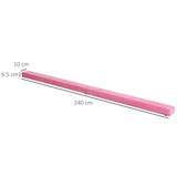 HOMCOM Foldable Gymnastics Balance Beam Trainer, 2.4m Suede Beam with 10cm Wide Top – Home Practice, Pink