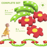 AIYAPLAY Kids Stepping Stones Balance Beam – Modular Indoor Outdoor Sensory Toy for Ages 3-8, Green