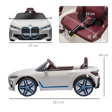 HOMCOM BMW i4 Licensed 12V Kids Electric Ride-On Car with Portable Battery & Remote Control – White