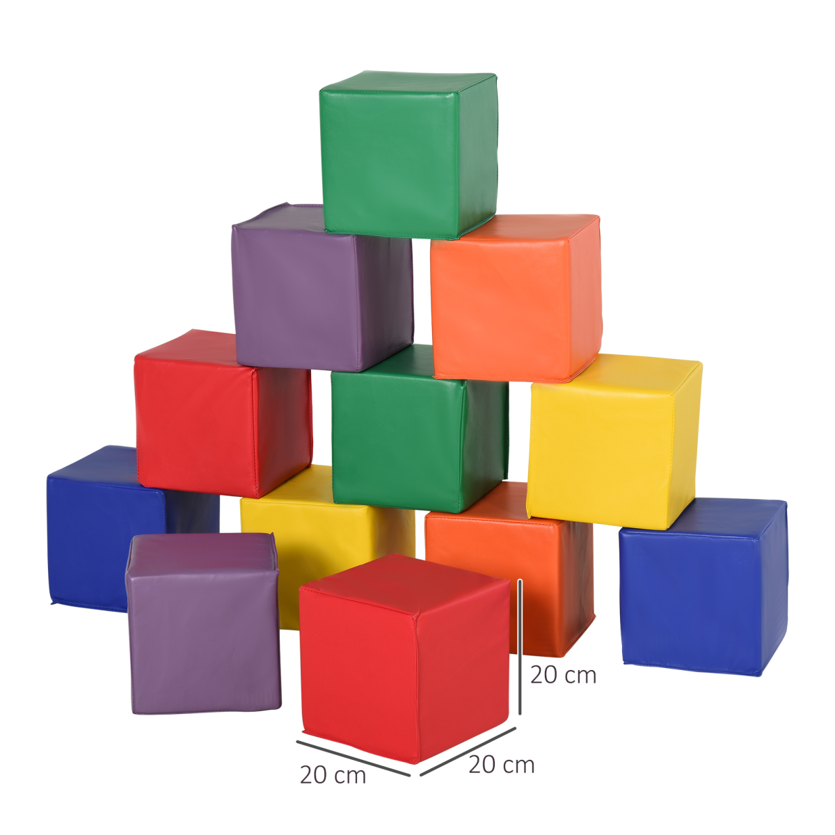 HOMCOM 12 Piece Kids Soft Foam Play Blocks – Stacking Building Set for Toddlers, Climbing and Crawling Toy