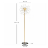 HOMCOM Modern Dandelion Floor Lamp with 8 G9 Lights – Sculptural Statement Lighting for Bedrooms & Lounges