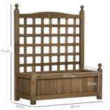 Outsunny Brown Garden Planter with Climbing Trellis – Indoor Outdoor Plant Support for Vines