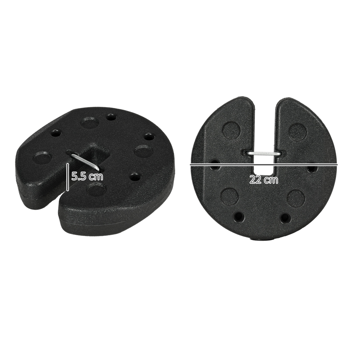 Outsunny Set of 4 Gazebo Weights with Reinforced Pins and Carry Belt, 12kg Total – Canopy Anchors, Black