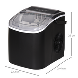 HOMCOM Countertop Ice Maker with 12kg per 24h Output & Scoop – Makes 9 Cubes in 6–12 Minutes, 1.3L Tank