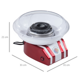 HOMCOM 450W Stainless Steel Candy Floss Machine with On/Off Switch – Party Fun at Home, Red/White