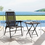 Outsunny 3 Piece Folding Garden Bistro Set with 2 Chairs, Table & Cup Holders – Texteline Seats, Black