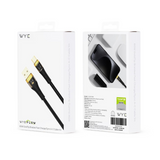 WYEFLOW 60W GoldTip Braided USB to USB-C Fast Charge & Sync Cable 1m – CarPlay Compatible, Black