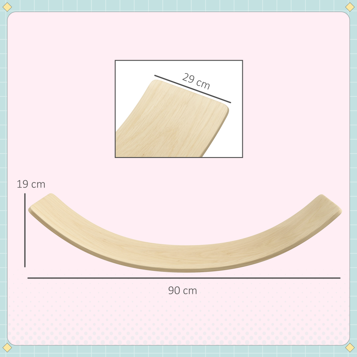 AIYAPLAY Kids Wooden Balance Board – Pine Wood Multilayer Board for Balance & Coordination, Ages 3–8, Natural