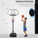 Kids Pool Basketball Hoop with Adjustable Height 37–48.5" & Weighted Base – Poolside Water Game