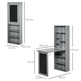 Folding Convertible Desk with Bookcase & Blackboard – 3-in-1 Workstation for Home Office and Kids' Room