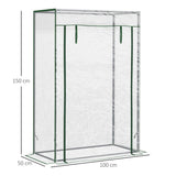 Mini Walk-in Greenhouse with Galvanised Steel Frame & Zipped Roll-up Door – Tall Narrow Plant Shelter