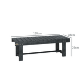 Outsunny 1.1m Outdoor Garden Bench for 2 People – Solid Fir Wood Patio Loveseat with Foot Bar, Grey
