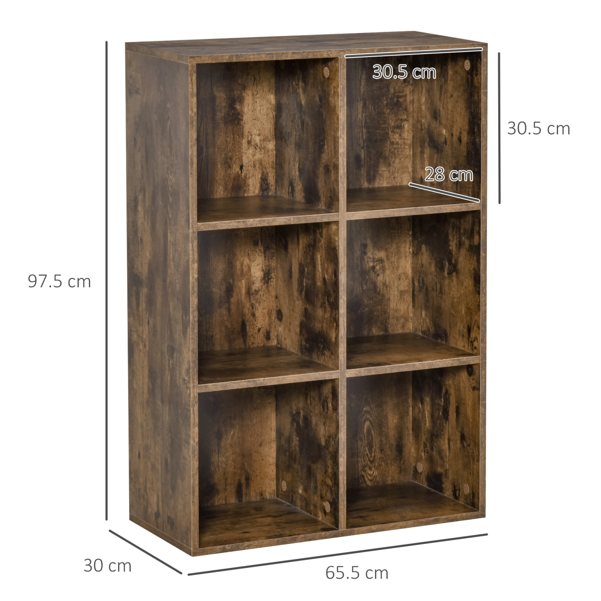 6-Cube Bookcase Storage & Display Shelves – Open Cubes for Baskets, Study, Home or Office