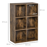 6-Cube Bookcase Storage & Display Shelves – Open Cubes for Baskets, Study, Home or Office