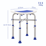 HOMCOM Adjustable Shower Stool with Padded Seat & Foot Pads – Bathing Aid for Elderly Users, Purple