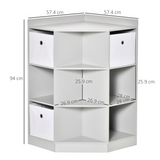 HOMCOM Kids Corner Storage Cabinet with 9 Compartments, Drawers & Anti-Tipping Hardware – Bedroom & Playroom