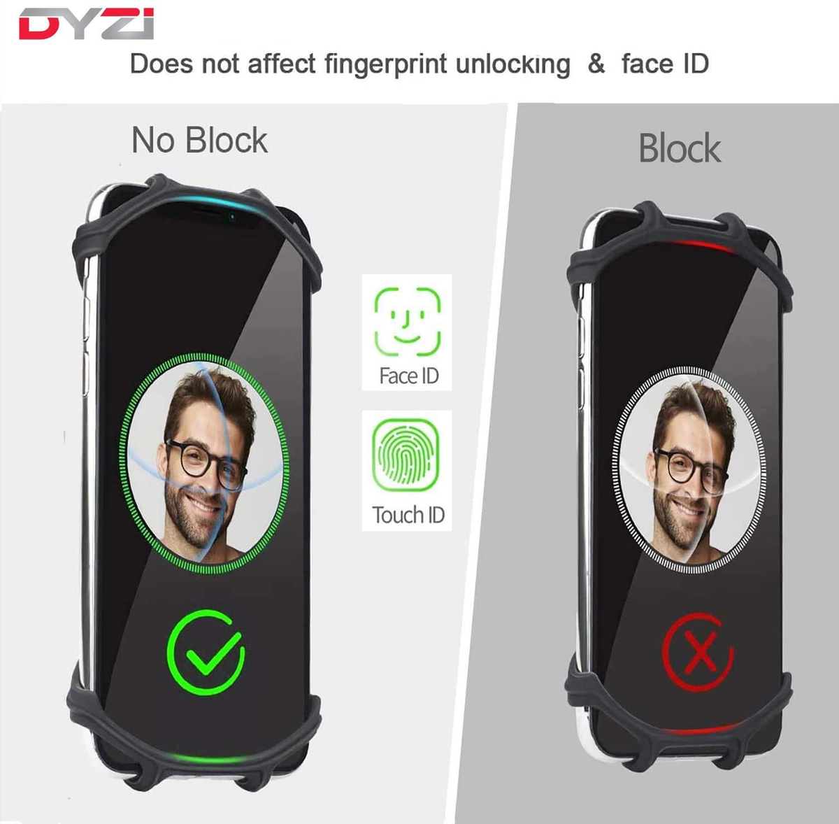 DYZI Detachable Bike Phone Holder with 360° Rotation and Anti-Slip Silicone Clip – Fits Phones 4–6.5 Inch