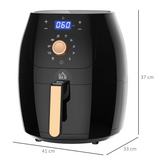 HOMCOM 5.5L Air Fryer 1700W with Digital Display & Adjustable Temperature – 8 Cooking Programmes