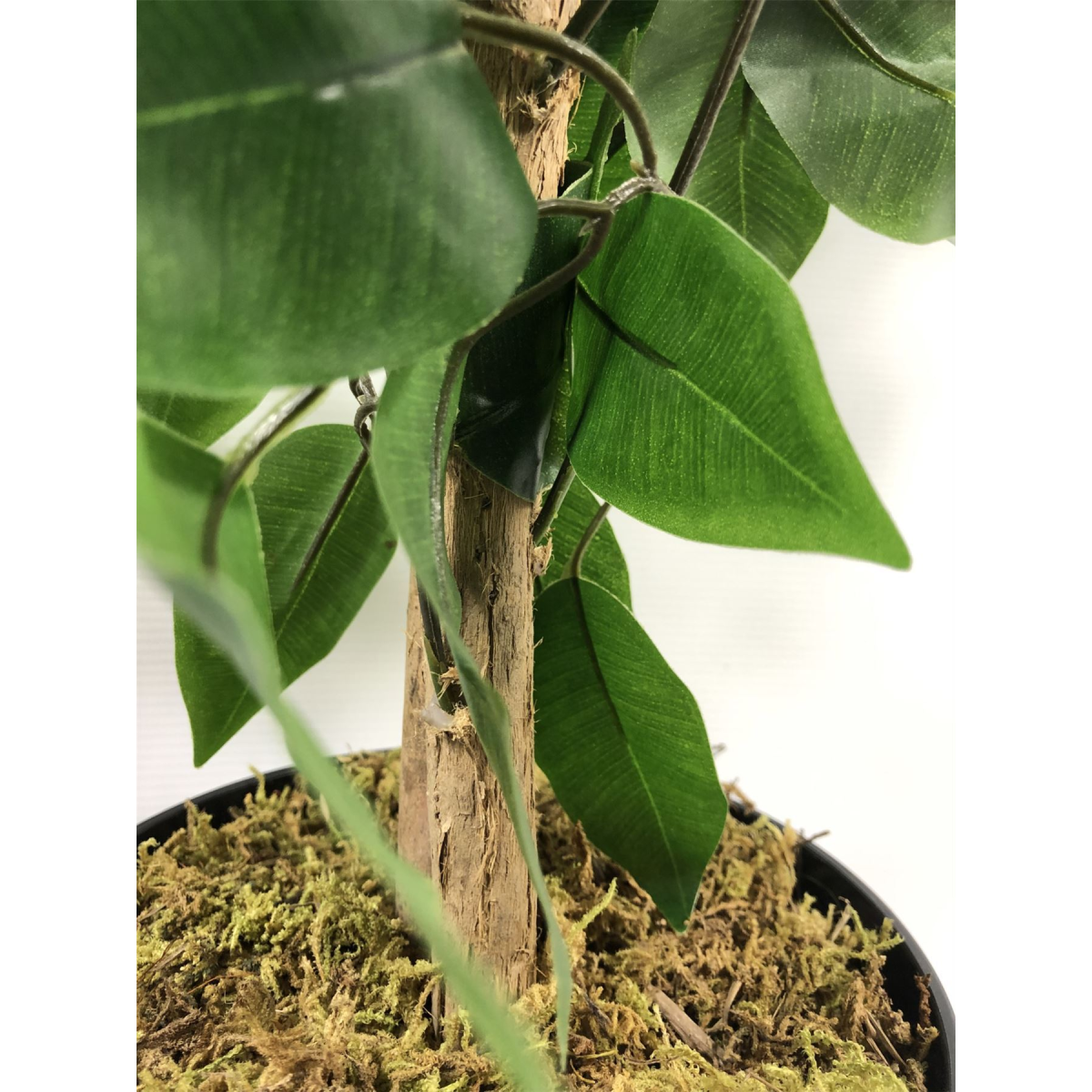 120cm Artificial Ficus Tree / Plant – Large Bushy Shape Silver Metal Planter