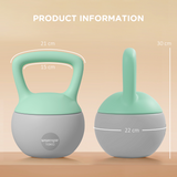 SPORTNOW 10kg Soft Kettlebell with Non-Slip Handle & Flat Base – Home Gym Strength Training, Grey and Green