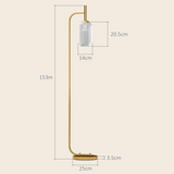 HOMCOM Modern Floor Lamp with Glass Lampshade, Foot Switch for Living Room