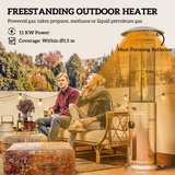 Outsunny 11 KW Gas Patio Heater with Tip-Over Switch, Pulse Ignition & Wheels – Propane, Silver