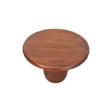 Artisan Furniture Clara Sculpted Solid Mango Wood Coffee Table with Pillar Legs – Winewood Oak, Brown