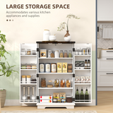 HOMCOM Farmhouse Storage Cabinet with Adjustable Shelves – Versatile Storage for Kitchen, Living Room & Hallway